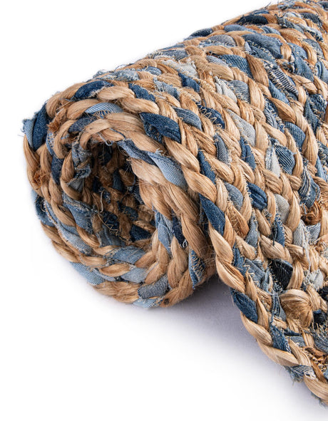 Natural 1' 2 x 8' Braided Chindi Table Runner Area Rug Decorative Dining Room Kitchen All Natural Material Table Cover 100% Cotton Hand Braided Natural Eco-Friendly Boho Style Modern Carpet for Living Rooms Dining Office Dorm for Sale at Rug Engine