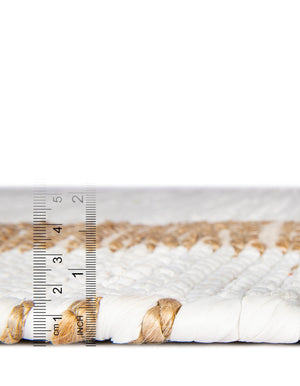 White and Natural 1' 2 x 4' 1 Chindi Jute Table Runner