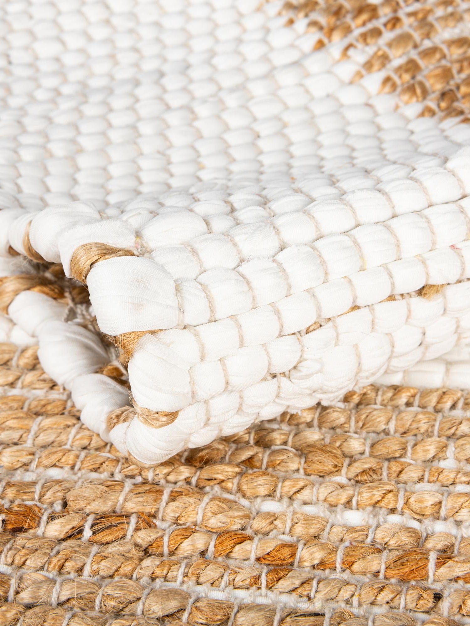White and Natural 1' 2 x 6' 1 Chindi Jute Table Runner Area Rug Decorative Dining Room Kitchen All Natural Material Table Cover Interior Design Home Decor Carpet Mat for Sale at Rug Engine