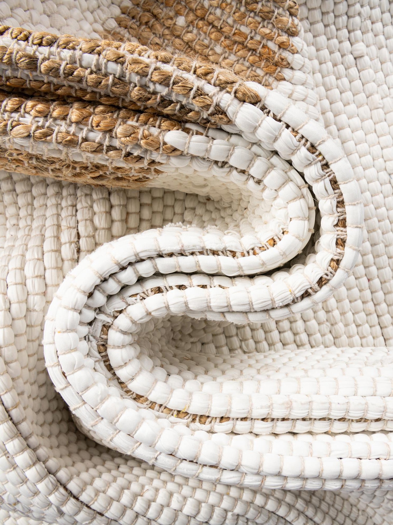 White and Natural 1' 2 x 6' 1 Chindi Jute Table Runner Area Rug Decorative Dining Room Kitchen All Natural Material Table Cover Interior Design Home Decor Carpet Mat for Sale at Rug Engine