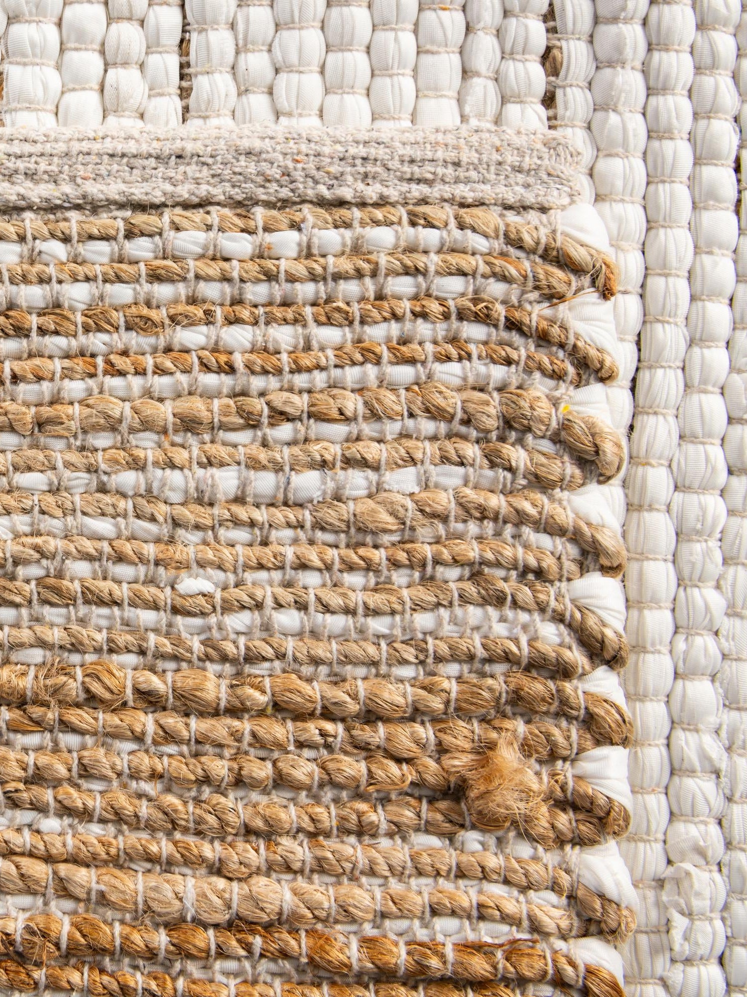 White and Natural 1' 2 x 8' Chindi Jute Table Runner Area Rug Decorative Dining Room Kitchen All Natural Material Table Cover Interior Design Home Decor Carpet Mat for Sale at Rug Engine