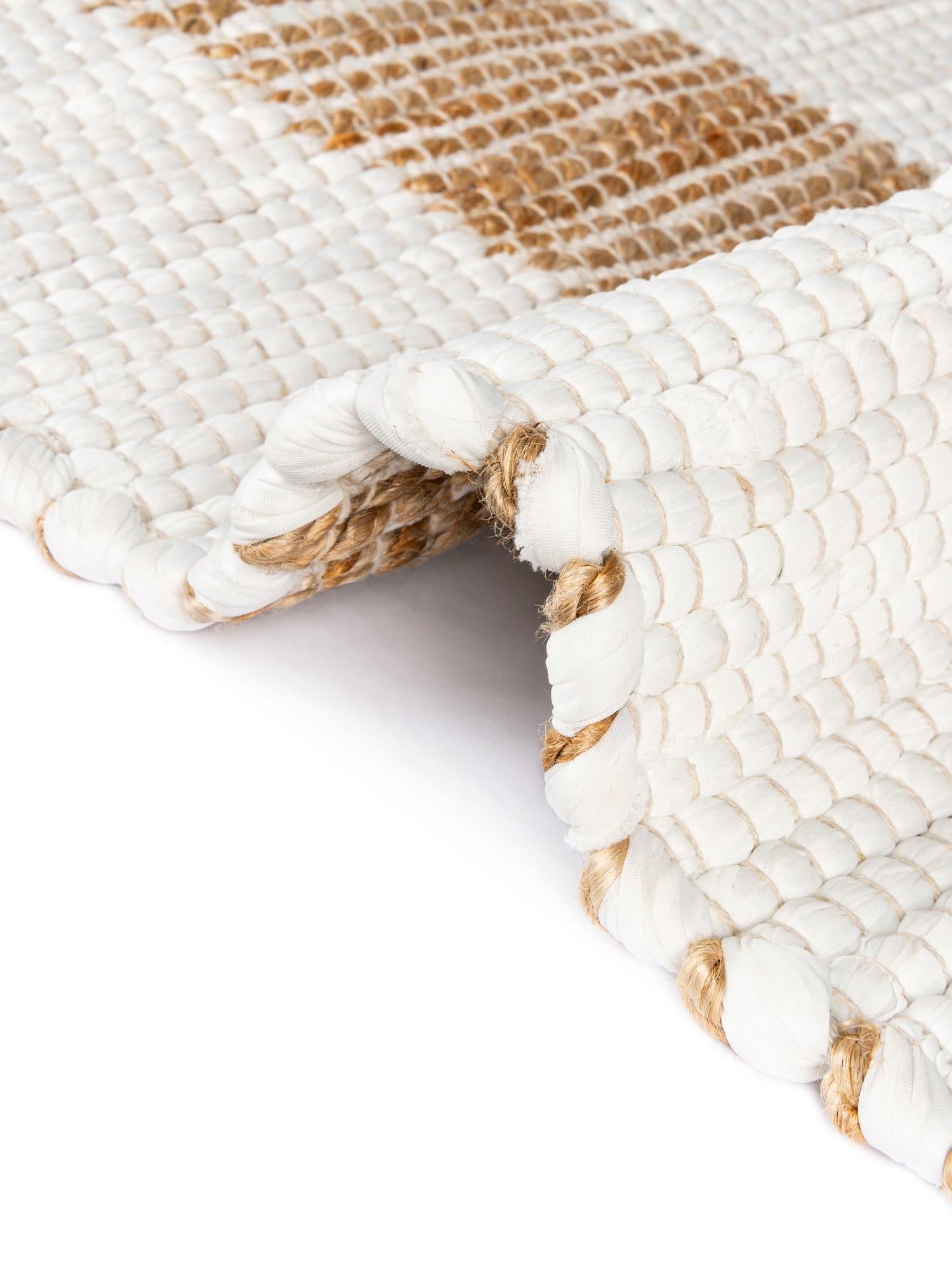 White and Natural 1' 2 x 4' 1 Chindi Jute Table Runner Area Rug Decorative Dining Room Kitchen All Natural Material Table Cover Interior Design Home Decor Carpet Mat for Sale at Rug Engine