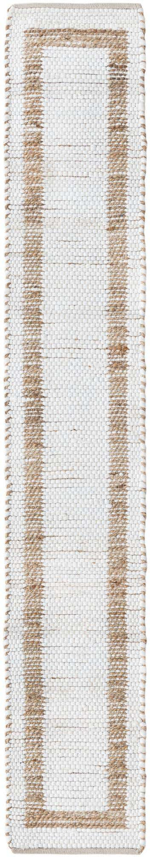 White and Natural 1' 2 x 8' Chindi Jute Table Runner