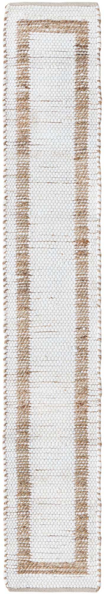 White and Natural 1' 2 x 8' Chindi Jute Table Runner