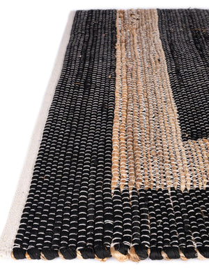 Black 1' 2 x 4' 1 Chindi Jute Table Runner