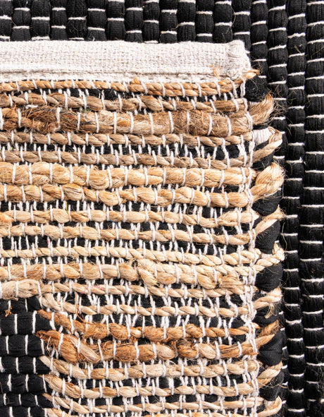 Black 1' 2 x 10' Chindi Jute Table Runner Area Rug Decorative Dining Room Kitchen All Natural Material Table Cover Interior Design Home Decor Carpet Mat for Sale at Rug Engine