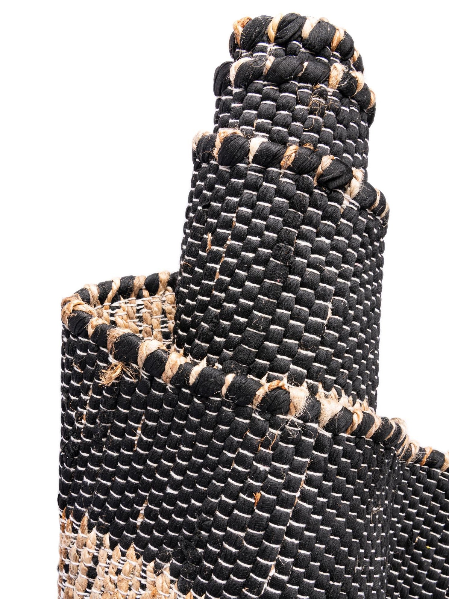 Black 1' 2 x 10' Chindi Jute Table Runner Area Rug Decorative Dining Room Kitchen All Natural Material Table Cover Interior Design Home Decor Carpet Mat for Sale at Rug Engine