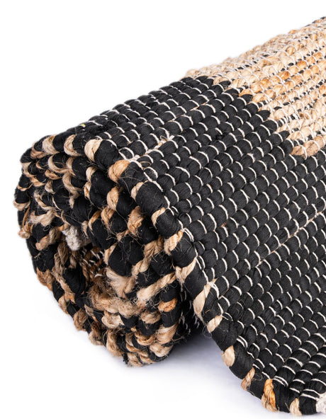 Black 1' 2 x 6' 1 Chindi Jute Table Runner Area Rug Decorative Dining Room Kitchen All Natural Material Table Cover Interior Design Home Decor Carpet Mat for Sale at Rug Engine