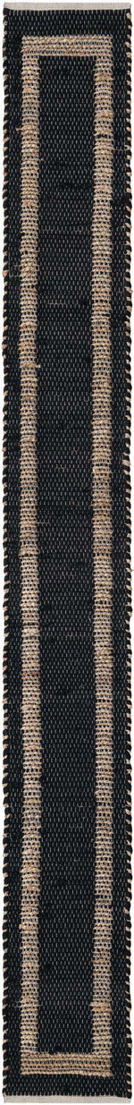 Black 1' 2 x 10' Chindi Jute Table Runner