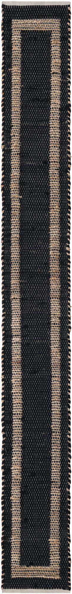 Black 1' 2 x 10' Chindi Jute Table Runner