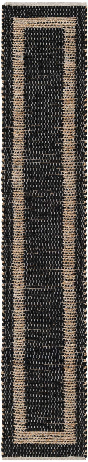 Black 1' 2 x 5' 1 Chindi Jute Table Runner