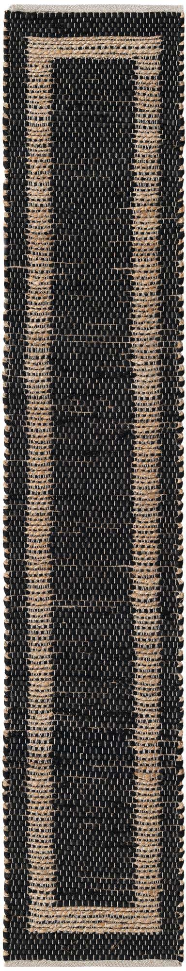 Black 1' 2 x 5' 1 Chindi Jute Table Runner