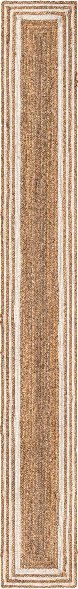 Natural and White 1' 2 x 10' Braided Jute Table Runner