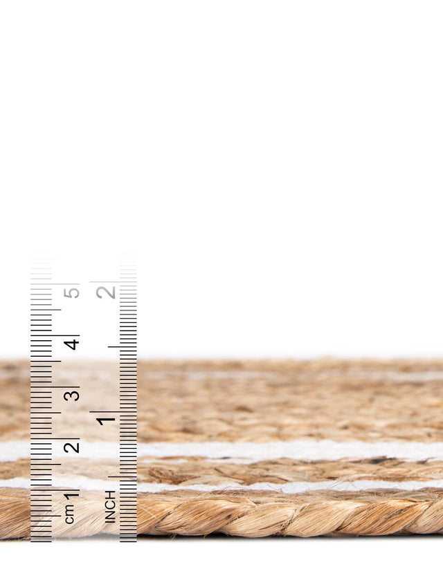 Natural and White 1' 2 x 10' Braided Jute Table Runner