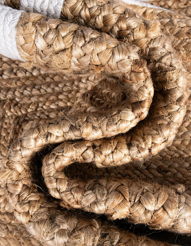 Natural and White 1' 2 x 10' Braided Jute Table Runner
