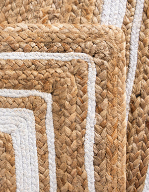 Natural and White 1' 2 x 10' Braided Jute Table Runner
