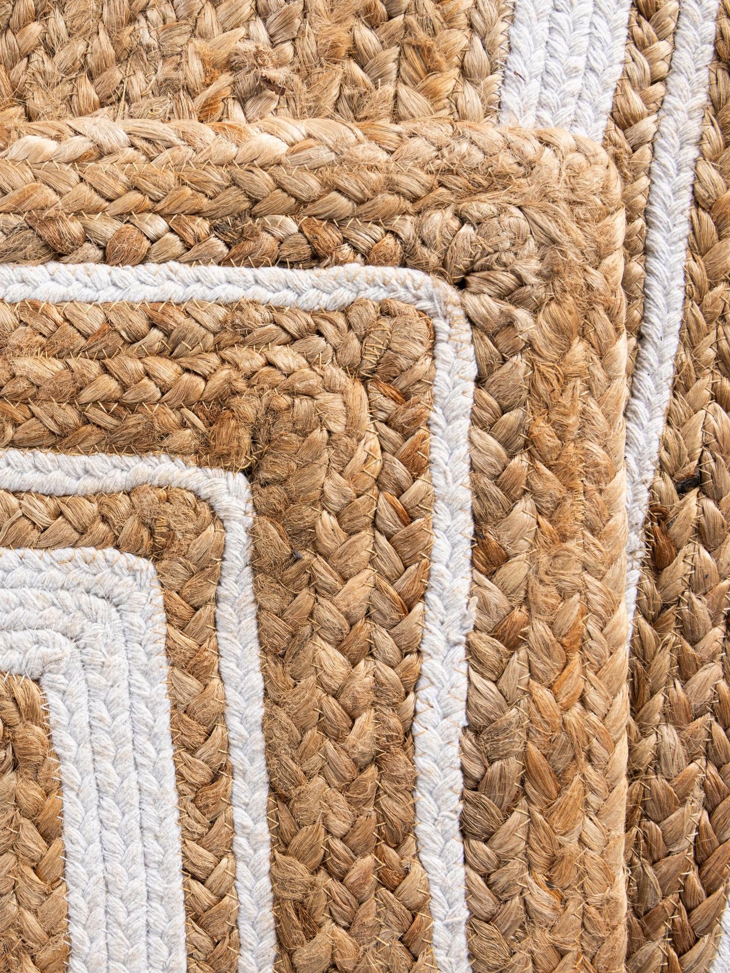 Natural and White 1' 2 x 5' 1 Braided Jute Table Runner Area Rug Decorative Dining Room Kitchen All Natural Material Table Cover 100% Jute Hand Braided Natural Eco-Friendly Boho Style Carpet for Living Rooms Dining Office Space Dorms for Sale at Rug Engine
