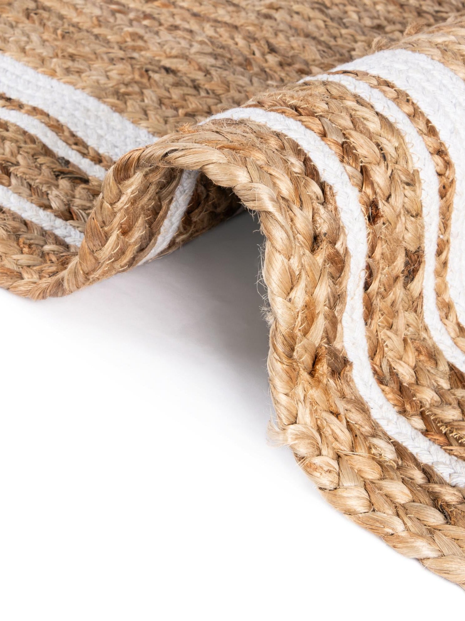 Natural and White 1' 2 x 8' Braided Jute Table Runner Area Rug Decorative Dining Room Kitchen All Natural Material Table Cover 100% Jute Hand Braided Natural Eco-Friendly Boho Style Carpet for Living Rooms Dining Office Space Dorms for Sale at Rug Engine