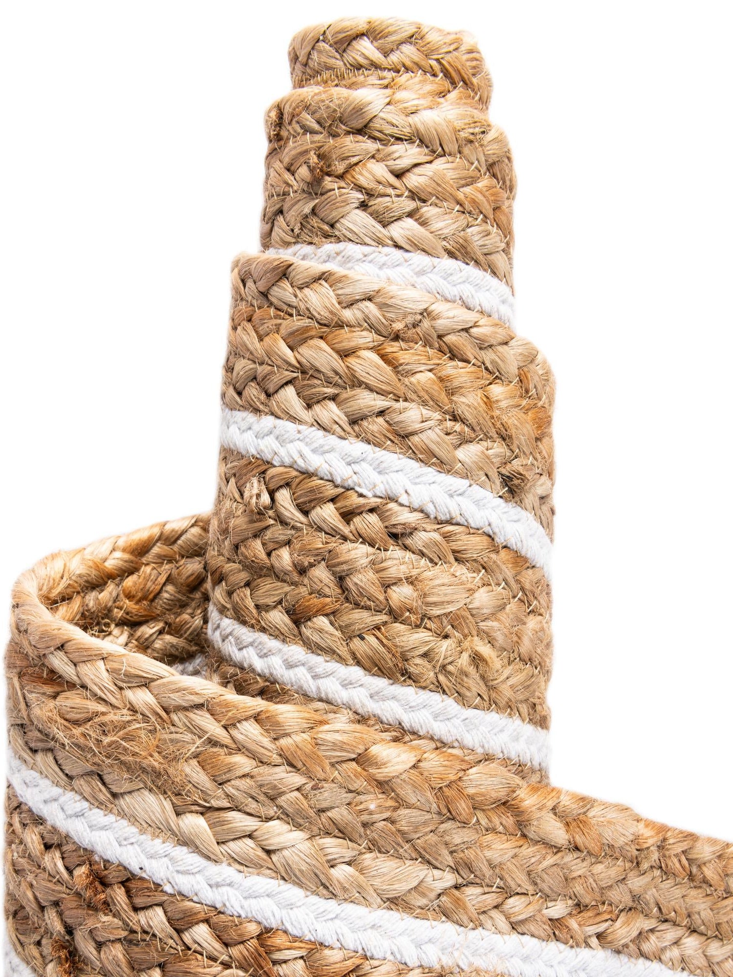 Natural and White 1' 2 x 6' 1 Braided Jute Table Runner Area Rug Decorative Dining Room Kitchen All Natural Material Table Cover 100% Jute Hand Braided Natural Eco-Friendly Boho Style Carpet for Living Rooms Dining Office Space Dorms for Sale at Rug Engine