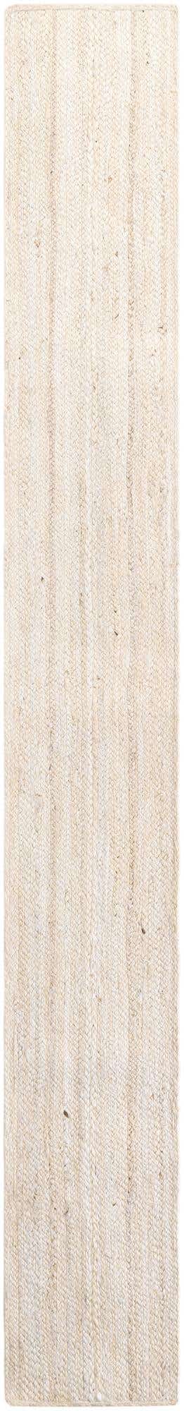 White 1' 2 x 10' Braided Jute Table Runner