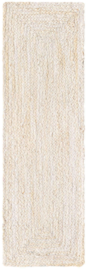White 1' 2 x 4' 1 Braided Jute Table Runner