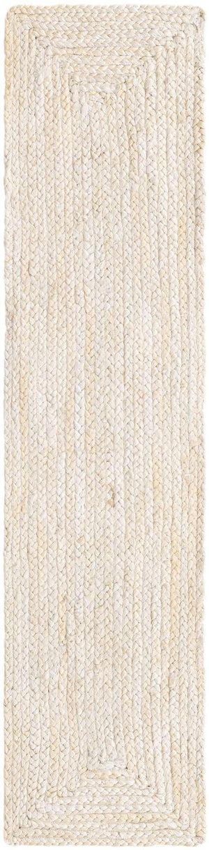 White 1' 2 x 5' 1 Braided Jute Table Runner