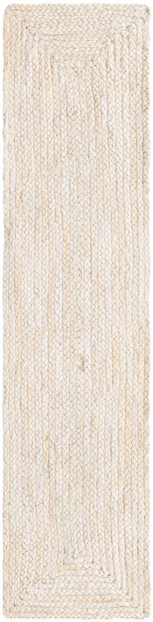 White 1' 2 x 5' 1 Braided Jute Table Runner