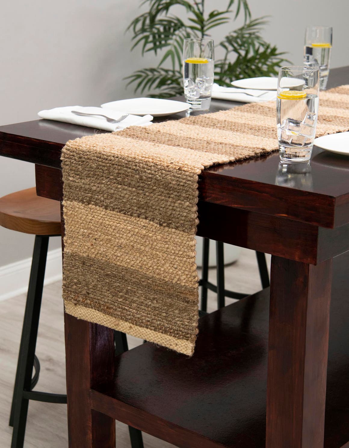 Natural Ivory 1' 2 x 4' 1 Braided Jute Table Runner Area Rug Decorative Dining Room Kitchen All Natural Material Table Cover 100% Jute Hand Braided Natural Eco-Friendly Boho Style Carpet for Living Rooms Dining Office Space Dorms for Sale at Rug Engine