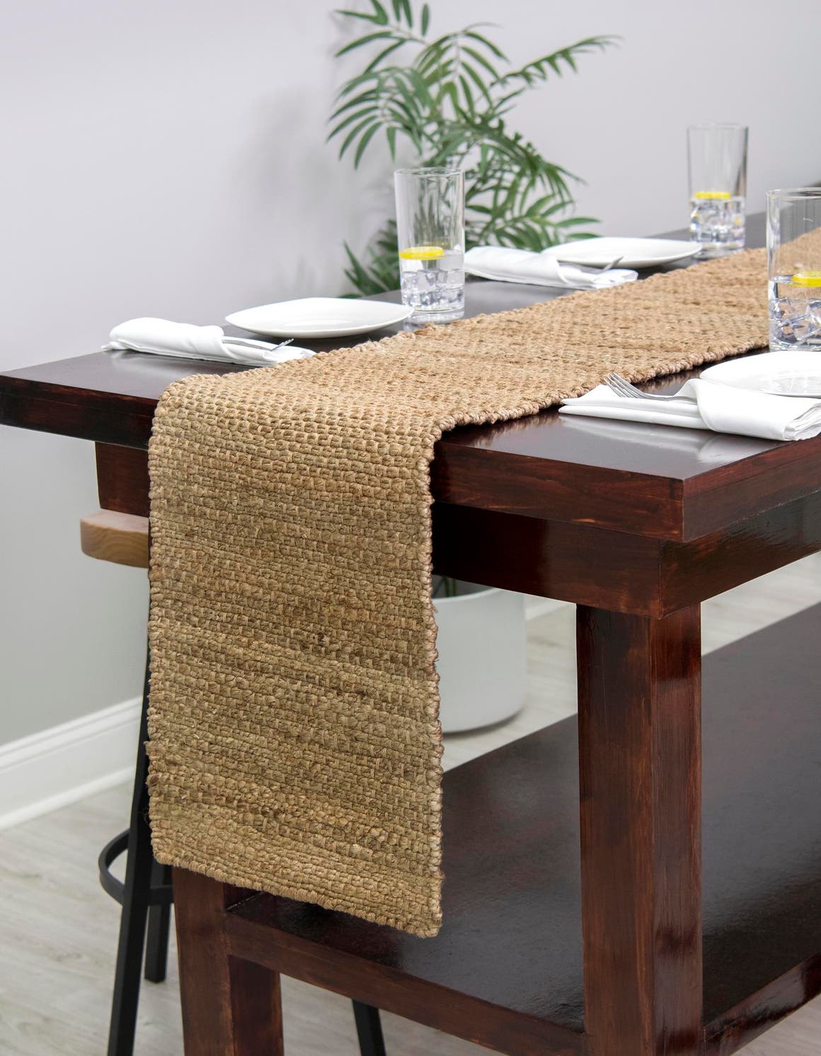 Natural 1' 2 x 4' 1 Chunky Jute Table Runner Area Rug Decorative Dining Room Kitchen All Natural Material Table Cover 100% All Natural Jute Sustainable Eco-Friendly Carpet Mat for Natural Interior Design Homes for Sale at Rug Engine