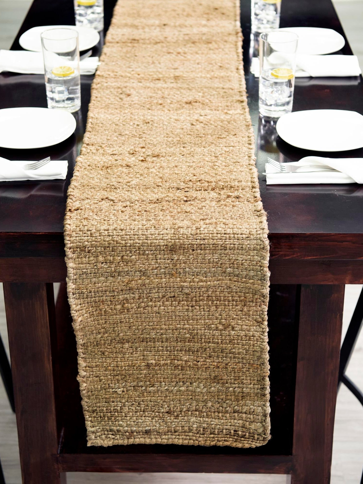 Natural 1' 2 x 4' 1 Chunky Jute Table Runner Area Rug Decorative Dining Room Kitchen All Natural Material Table Cover 100% All Natural Jute Sustainable Eco-Friendly Carpet Mat for Natural Interior Design Homes for Sale at Rug Engine