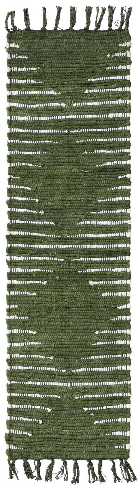 Green 1' 2 x 4' 1 Chindi Cotton Table Runner