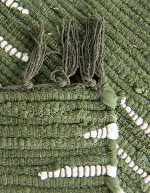 Green 1' 2 x 4' 1 Chindi Cotton Table Runner