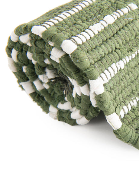 Green 1' 2 x 4' 1 Chindi Cotton Table Runner Area Rug Decorative Dining Room Kitchen All Natural Material Table Cover Interior Design Home Decor Carpet Mat for Sale at Rug Engine
