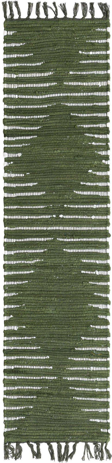 Green 1' 2 x 5' 1 Chindi Cotton Table Runner