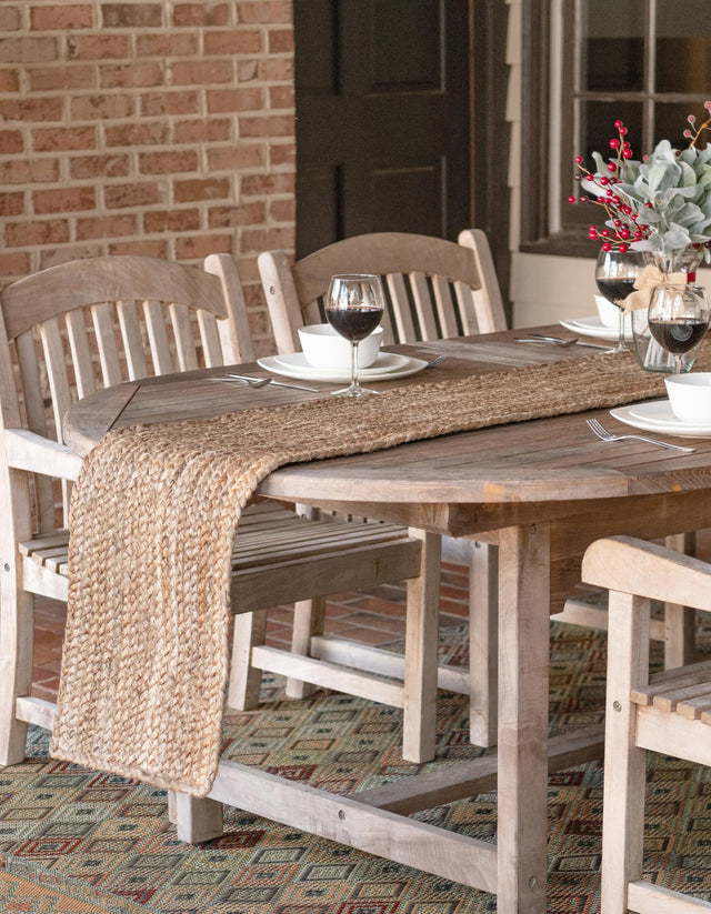 Natural 1' 2 x 4' 1 Braided Jute Table Runner