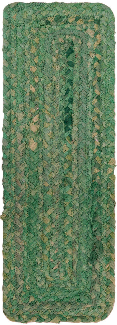 13 Pcs Green 1' x 2' 6 Braided Chindi Stair Treads