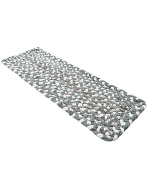 13 Pcs Gray 1' x 2' 6 Braided Chindi Stair Treads