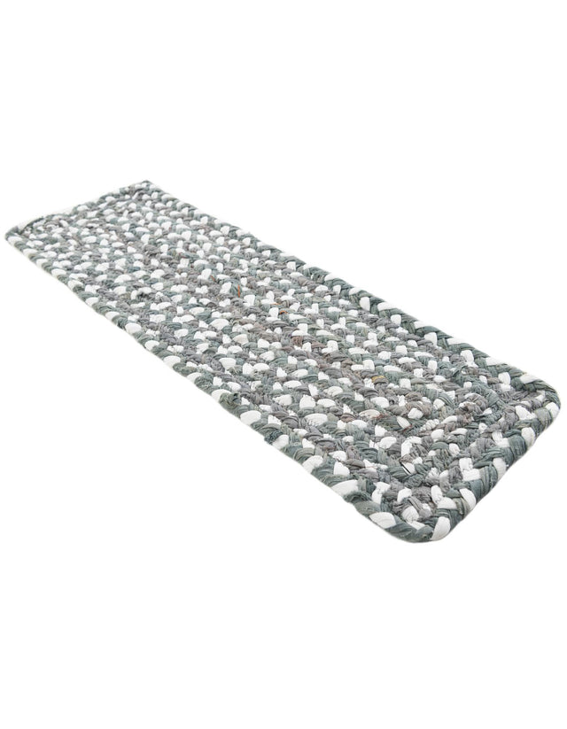 13 Pcs Gray 1' x 2' 6 Braided Chindi Stair Treads