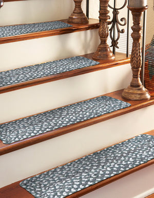 13 Pcs Gray 1' x 2' 6 Braided Chindi Stair Treads