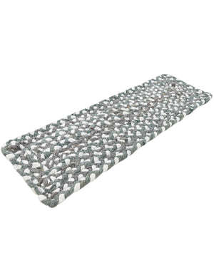 13 Pcs Gray 1' x 2' 6 Braided Chindi Stair Treads