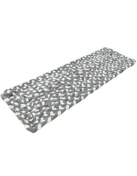 13 pcs Gray 0' 9 x 2' 6 Braided Chindi Indoor Stair Treads Accent Area Rug Staircase Set 100% Cotton Hand Braided Natural Eco-Friendly Boho Style Modern Carpet for Living Rooms Dining Office Dorm for Sale at Rug Engine