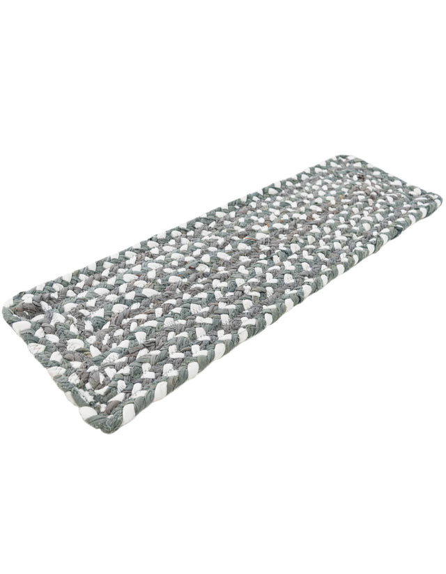 13 Pcs Gray 1' x 2' 6 Braided Chindi Stair Treads
