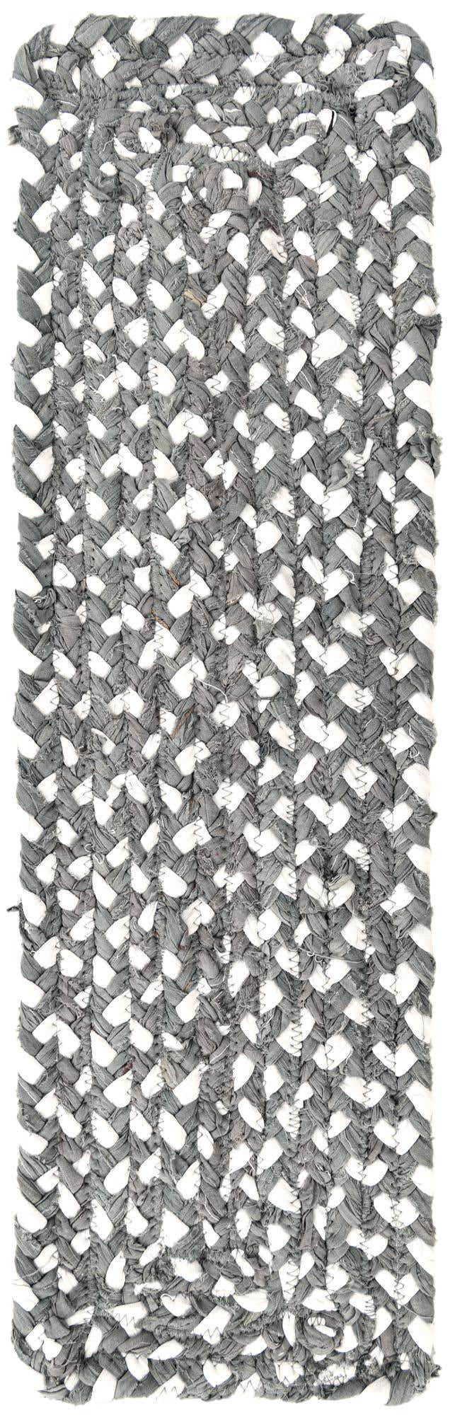 13 Pcs Gray 1' x 2' 6 Braided Chindi Stair Treads