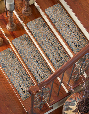 13 Pcs Natural 1' x 2' 6 Braided Chindi Stair Treads