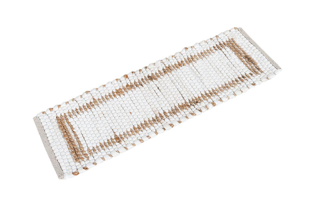 13 Pcs White and Natural 1' x 2' 6 Chindi Jute Stair Treads