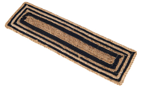 13 pcs Natural and Navy Blue 0' 9 x 2' 6 Braided Jute Indoor Stair Treads Accent Area Rug Staircase Set 100% Jute Hand Braided Natural Eco-Friendly Boho Style Carpet for Living Rooms Dining Office Space Dorms for Sale at Rug Engine