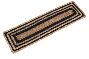13 Pcs Natural and Navy Blue 1' x 2' 6 Braided Jute Stair Treads