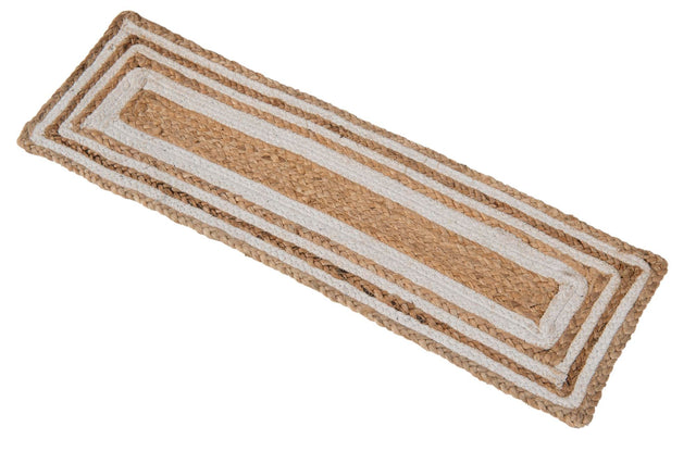 13 Pcs Natural and White 1' x 2' 6 Braided Jute Stair Treads
