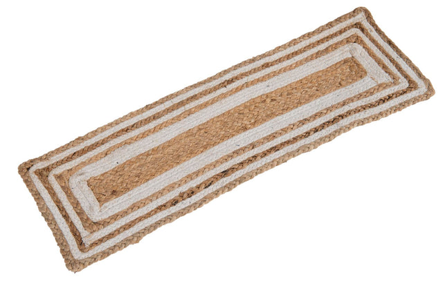 13 Pcs Natural and White 1' x 2' 6 Braided Jute Stair Treads