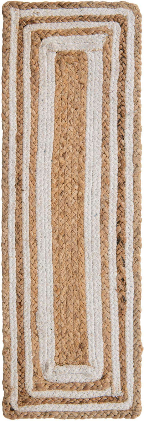 13 Pcs Natural and White 1' x 2' 6 Braided Jute Stair Treads